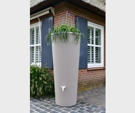 Regenton Aqua taupe met beplanting